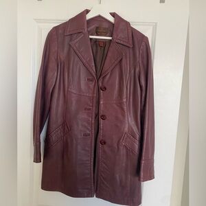 Daniel Leather Jacket Plum Colour